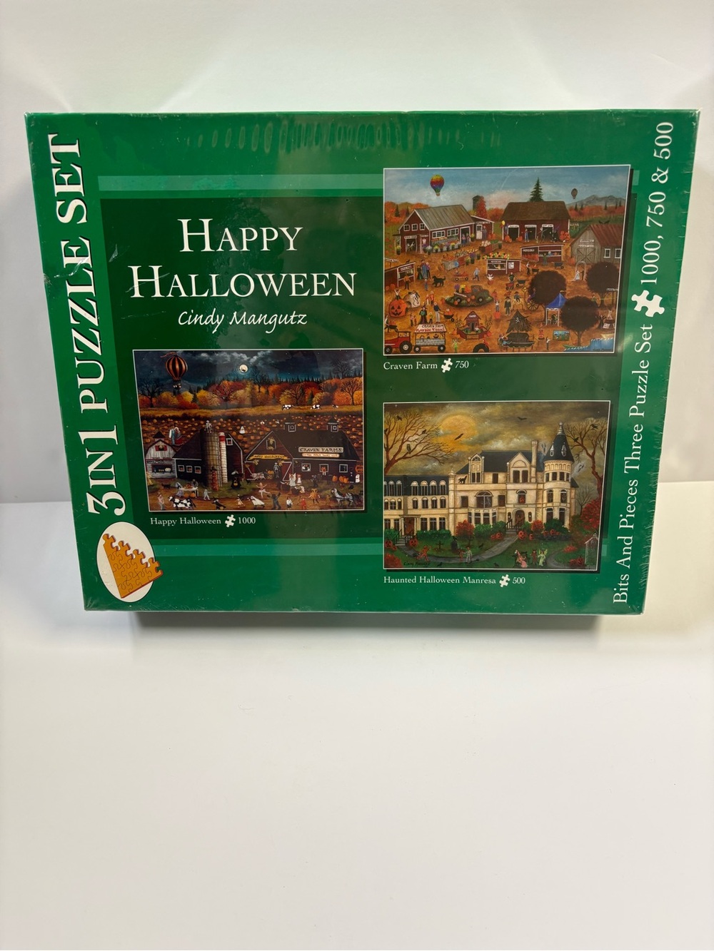 Happy Halloween 3-in-1 Puzzle Set by Cindy Mangutz - Green